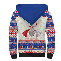 Personalized Moldova Christmas Sherpa Hoodie Martisor Moldova Traditional - Wonder Print Shop