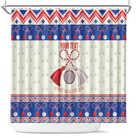 Personalized Moldova Christmas Shower Curtain Martisor Moldova Traditional - Wonder Print Shop