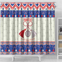 Personalized Moldova Christmas Shower Curtain Martisor Moldova Traditional - Wonder Print Shop