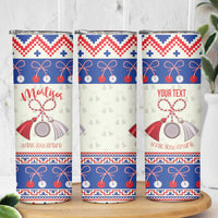 Personalized Moldova Christmas Skinny Tumbler Martisor Moldova Traditional - Wonder Print Shop