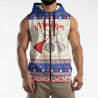 Personalized Moldova Christmas Sleeveless Zip Hoodie Martisor Moldova Traditional - Wonder Print Shop