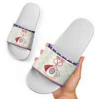 Personalized Moldova Christmas Slide Sandals Martisor Moldova Traditional - Wonder Print Shop