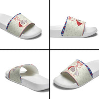 Personalized Moldova Christmas Slide Sandals Martisor Moldova Traditional - Wonder Print Shop