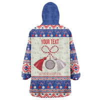 Personalized Moldova Christmas Wearable Blanket Hoodie Martisor Moldova Traditional - Wonder Print Shop