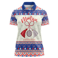 Personalized Moldova Christmas Women Polo Shirt Martisor Moldova Traditional - Wonder Print Shop