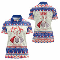 Personalized Moldova Christmas Women Polo Shirt Martisor Moldova Traditional - Wonder Print Shop