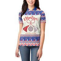 Personalized Moldova Christmas Women Polo Shirt Martisor Moldova Traditional - Wonder Print Shop