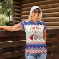 Personalized Moldova Christmas Women Polo Shirt Martisor Moldova Traditional - Wonder Print Shop