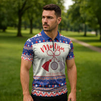 Personalized Moldova Christmas Zipper Polo Shirt Martisor Moldova Traditional - Wonder Print Shop