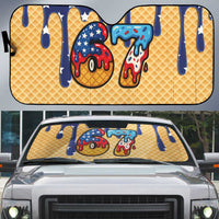 American Flag Ice Cream Drip Auto Sun Shade 67 Meme Gen Alpha Slang Tee - Wonder Print Shop