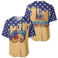 American Flag Ice Cream Drip Baseball Jersey 67 Meme Gen Alpha Slang Tee - Wonder Print Shop
