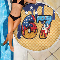 American Flag Ice Cream Drip Beach Blanket 67 Meme Gen Alpha Slang Tee - Wonder Print Shop