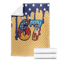 American Flag Ice Cream Drip Blanket 67 Meme Gen Alpha Slang Tee - Wonder Print Shop