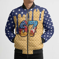 American Flag Ice Cream Drip Bomber Puffer Jacket 67 Meme Gen Alpha Slang Tee - Wonder Print Shop