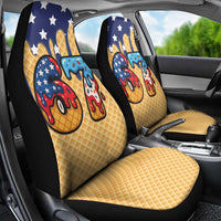 American Flag Ice Cream Drip Car Seat Cover 67 Meme Gen Alpha Slang Tee - Wonder Print Shop