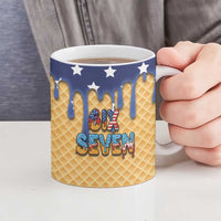 American Flag Ice Cream Drip Ceramic Mug 67 Meme Gen Alpha Slang Tee - Wonder Print Shop