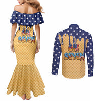 American Flag Ice Cream Drip Couples Matching Mermaid Dress and Long Sleeve Button Shirt 67 Meme Gen Alpha Slang Tee - Wonder Print Shop