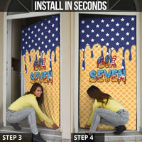 American Flag Ice Cream Drip Door Cover 67 Meme Gen Alpha Slang Tee - Wonder Print Shop