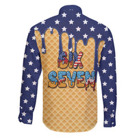 American Flag Ice Cream Drip Family Matching Puletasi and Hawaiian Shirt 67 Meme Gen Alpha Slang Tee - Wonder Print Shop