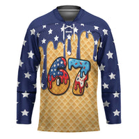 American Flag Ice Cream Drip Hockey Jersey 67 Meme Gen Alpha Slang Tee - Wonder Print Shop