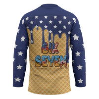 American Flag Ice Cream Drip Hockey Jersey 67 Meme Gen Alpha Slang Tee - Wonder Print Shop