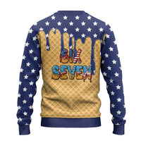 American Flag Ice Cream Drip Ugly Christmas Sweater 67 Meme Gen Alpha Slang Tee - Wonder Print Shop