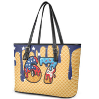 American Flag Ice Cream Drip Leather Tote Bag 67 Meme Gen Alpha Slang Tee - Wonder Print Shop