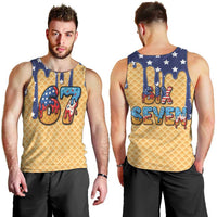 American Flag Ice Cream Drip Men Tank Top 67 Meme Gen Alpha Slang Tee - Wonder Print Shop