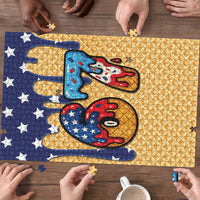 American Flag Ice Cream Drip Puzzle 67 Meme Gen Alpha Slang Tee - Wonder Print Shop