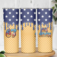 American Flag Ice Cream Drip Skinny Tumbler 67 Meme Gen Alpha Slang Tee - Wonder Print Shop