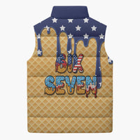 American Flag Ice Cream Drip Sleeveless Puffer Jacket 67 Meme Gen Alpha Slang Tee - Wonder Print Shop