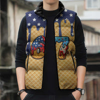 American Flag Ice Cream Drip Sleeveless Puffer Jacket 67 Meme Gen Alpha Slang Tee - Wonder Print Shop