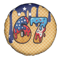 American Flag Ice Cream Drip Spare Tire Cover 67 Meme Gen Alpha Slang Tee - Wonder Print Shop