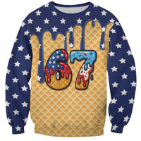 American Flag Ice Cream Drip Sweatshirt 67 Meme Gen Alpha Slang Tee - Wonder Print Shop