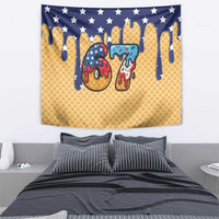 American Flag Ice Cream Drip Tapestry 67 Meme Gen Alpha Slang Tee - Wonder Print Shop