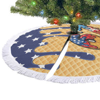 American Flag Ice Cream Drip Tree Skirt 67 Meme Gen Alpha Slang Tee - Wonder Print Shop