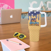 American Flag Ice Cream Drip Tumbler With Handle 67 Meme Gen Alpha Slang Tee - Wonder Print Shop
