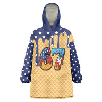 American Flag Ice Cream Drip Wearable Blanket Hoodie 67 Meme Gen Alpha Slang Tee - Wonder Print Shop