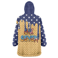 American Flag Ice Cream Drip Wearable Blanket Hoodie 67 Meme Gen Alpha Slang Tee - Wonder Print Shop