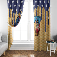 American Flag Ice Cream Drip Window Curtain 67 Meme Gen Alpha Slang Tee - Wonder Print Shop
