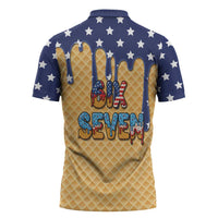 American Flag Ice Cream Drip Zipper Polo Shirt 67 Meme Gen Alpha Slang Tee - Wonder Print Shop