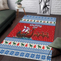 Faroe Islands Viking Santa Christmas Area Rug Funny Reindeer Norse Xmas - Wonder Print Shop