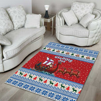 Faroe Islands Viking Santa Christmas Area Rug Funny Reindeer Norse Xmas - Wonder Print Shop