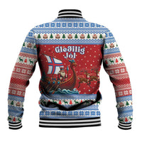 Faroe Islands Viking Santa Christmas Baseball Jacket Funny Reindeer Norse Xmas - Wonder Print Shop