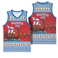 Faroe Islands Viking Santa Christmas Basketball Jersey Funny Reindeer Norse Xmas - Wonder Print Shop