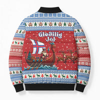 Faroe Islands Viking Santa Christmas Bomber Puffer Jacket Funny Reindeer Norse Xmas - Wonder Print Shop
