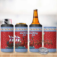 Faroe Islands Viking Santa Christmas 4 in 1 Can Cooler Tumbler Funny Reindeer Norse Xmas - Wonder Print Shop
