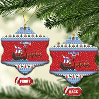 Faroe Islands Viking Santa Christmas Ceramic Ornament Funny Reindeer Norse Xmas - Wonder Print Shop