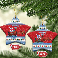 Faroe Islands Viking Santa Christmas Ceramic Ornament Funny Reindeer Norse Xmas - Wonder Print Shop