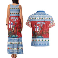 Faroe Islands Viking Santa Christmas Couples Matching Tank Maxi Dress and Hawaiian Shirt Funny Reindeer Norse Xmas - Wonder Print Shop